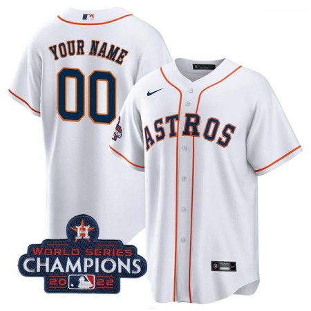 Men's Houston Astros ACTIVE Player Custom White 2022 World Series Champions Cool Base Stitched Baseball Jersey Men's Houston Astros ACTIVE Player Custom White 2022 World Series Champions Cool Base Stitched Baseball Jersey
