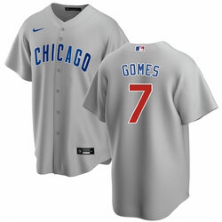 Youth Chicago Cubs #7 Yan Gomes Grey Cool Base Stitched Baseball Jersey