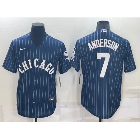 Men's Chicago White Sox #7 Tim Anderson Navy Cool Base Stitched Jersey