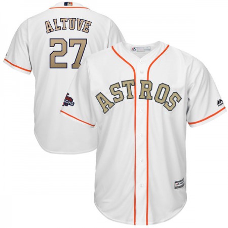 Men's Houston Astros #27 Jose Altuve White 2018 Gold Program Cool Base Player Stitched MLB Jersey