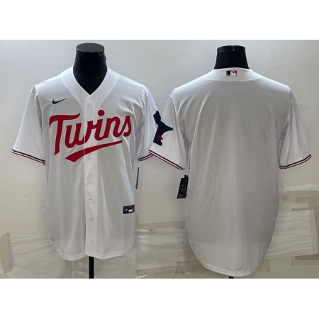 Men's Minnesota Twins Blank White Cool Base Stitched Jersey