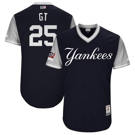 Men's New York Yankees #25 Gleyber Torres "GT" Navy/Gray 2018 Players' Weekend Stitched MLB Jersey