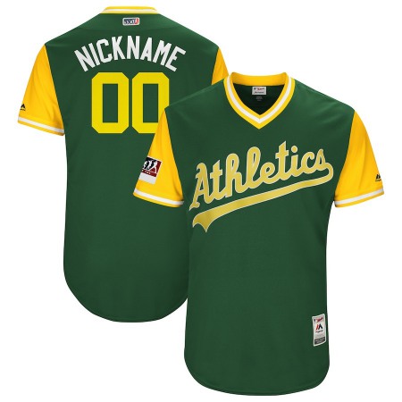 Men's Oakland Athletics Green 2018 Players' Weekend Flex Base Pick-A-Player Roster MLB Stitched Jersey