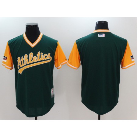 Men's Oakland Athletics Green/Yellow 2018 Players' Weekend Authentic Team MLB Stitched Jersey