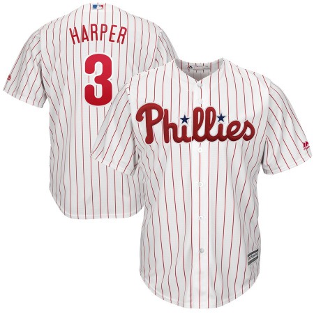 Men's Philadelphia Phillies #3 Bryce Harper White Home Cool Base Stitched MLB Jersey