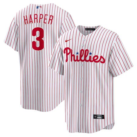 Men's Philadelphia Phillies #3 Bryce Harper White Cool Base Stitched MLB Jersey