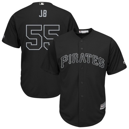 Men's Pittsburgh Pirates #55 Josh Bell "JB" Black 2019 Players' Weekend Replica Player Stitched MLB Jersey