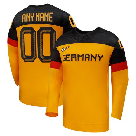 Youth Germany Hockey Custom Gold 2026 Away Replica Jersey