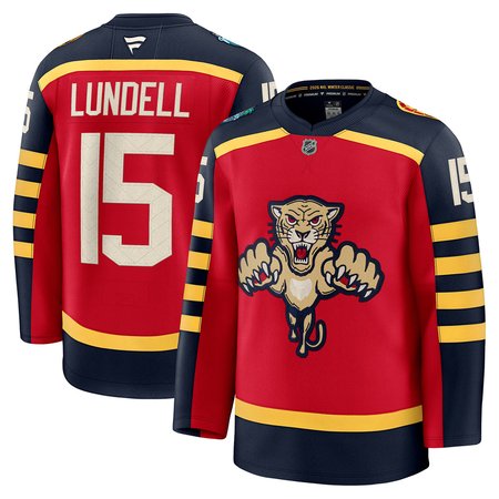 Youth Florida Panthers #15 Anton Lundell Red NHL 2026 Winter Classic Jersey