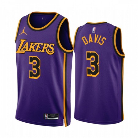 Men's Los Angeles Lakers #3 Anthony Davis 2022/23 Purple Statement Edition Stitched Basketball Jersey Men's Los Angeles Lakers #3 Anthony Davis 2022/23 Purple Statement Edition Stitched Basketball Jersey
