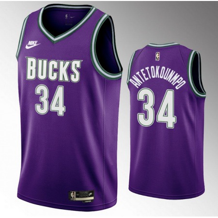 Youth Milwaukee Bucks #34 Giannis Antetokounmpo 2022/23 Purple Classic Edition Swingman Stitched Basketball Jersey Youth Milwaukee Bucks #34 Giannis Antetokounmpo 2022/23 Purple Classic Edition Swingman Stitched Basketball Jersey