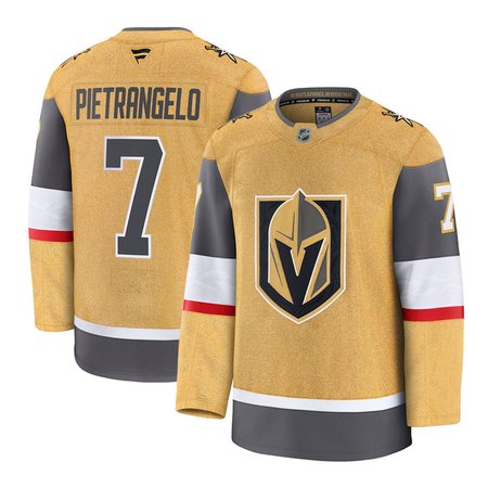Men's Vegas Golden Knights #7 Alex Pietrangelo Gold Home Premium Jersey