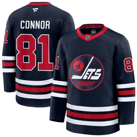 Men's Winnipeg Jets #81 Kyle Connor Navy Alternate Premium Jersey