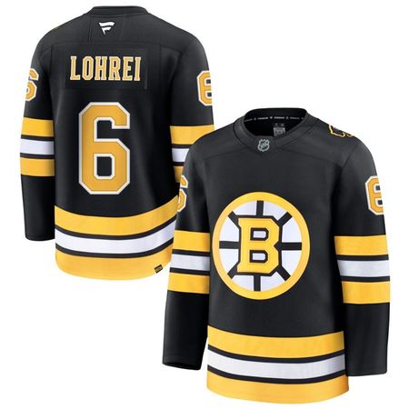 Men's Boston Bruins #6 Mason Lohrei Black Home Premium Player Jersey