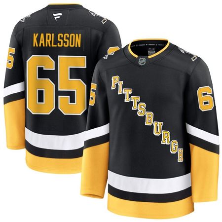 Men's Pittsburgh Penguins #65 Erik Karlsson Black Alternate Premium Jersey