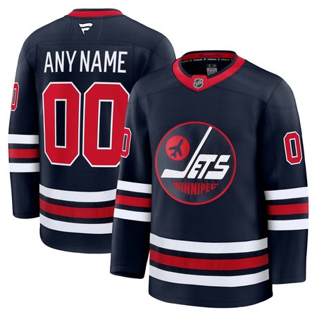 Men's Winnipeg Jets Navy Alternate Premium Custom Jersey