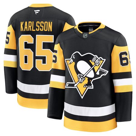 Men's Pittsburgh Penguins #65 Erik Karlsson Black Home Premium Jersey