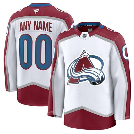 Men's Colorado Avalanche White Away Premium Custom Jersey