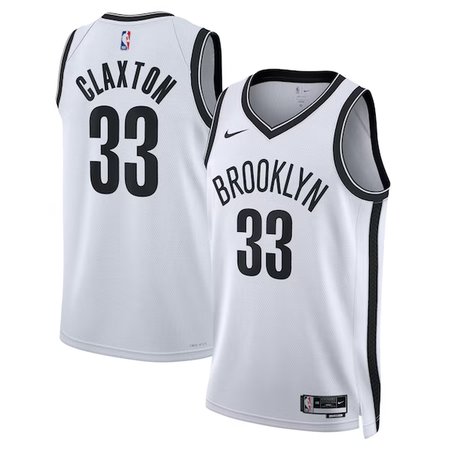 Women's Brooklyn Nets #33 Nic Claxton White Swingman Icon Edition Jersey