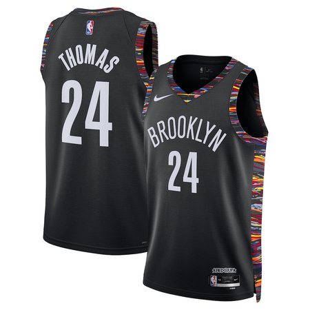 Women's Brooklyn Nets #24 Cam Thomas Black 2025/26 City Edition Swingman Jersey
