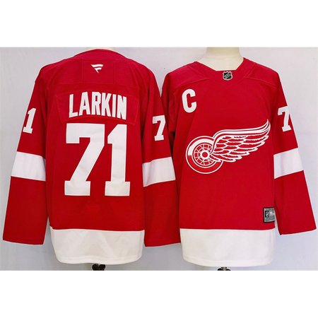 Men's Detroit Red Wings #71 Dylan Larkin Red 2024-25 Stitched Premium Jersey