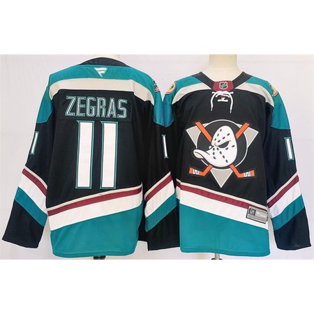 Youth Anaheim Ducks #11 Trevor Zegras Black/Teal 2024-25 Stitched Jersey