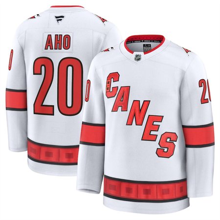 Youth Carolina Hurricanes #20 Sebastian Aho White 2024-25 Away Stitched Hockey Jersey