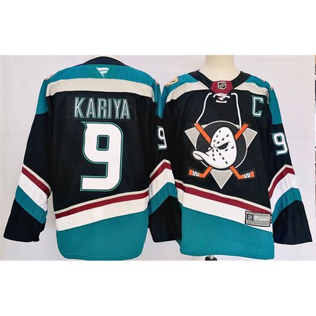 Youth Anaheim Ducks #9 Paul Kariya Black/Teal 2024-25 Stitched Jersey