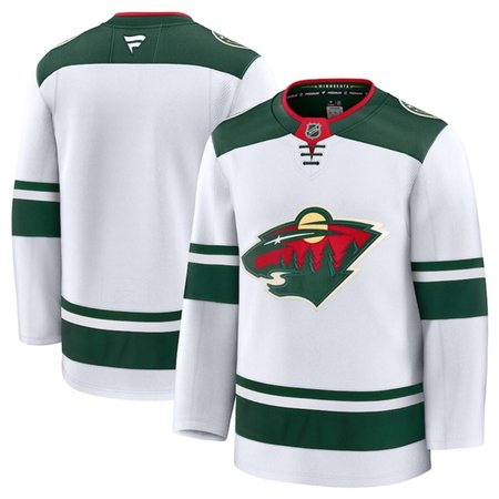 Men's Minnesota Wild Blank White 2024-25 Away Stitched Hockey Premium Jersey