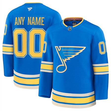 Men's St. Louis Blues Custom Blue 2024-25 Alternate Stitched Hockey Premium Jersey