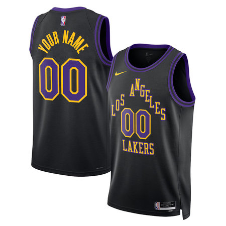 Men's Los Angeles Lakers Nike Black 2025/26 City Edition Swingman Custom Jersey