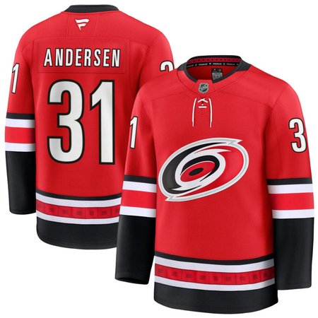 Men's Carolina Hurricanes #31 Frederik Andersen Red Home Stitched Hockey Premium Jersey