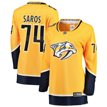 Women's Nashville Predators #74 Juuse Saros Gold Player Jersey