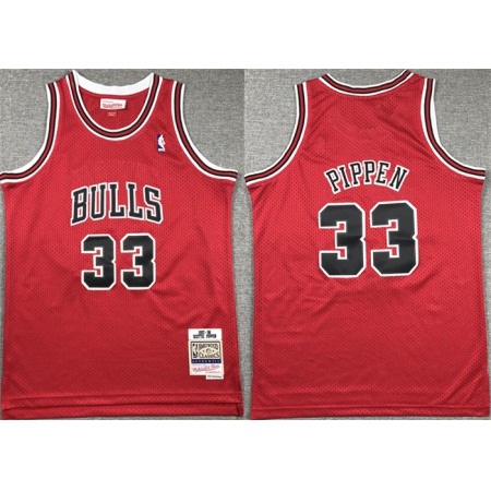 Men's Chicago Bulls #33 Scottie Pippen Red Stitched Basketball Jersey