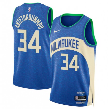 Youth Milwaukee Bucks #34 Giannis Antetokounmpo 2023/24 Blue City Edition Stitched Basketball Jersey Youth Milwaukee Bucks #34 Giannis Antetokounmpo 2023/24 Blue City Edition Stitched Basketball Jersey