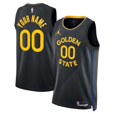 Men's Golden State Warriors Black 2024/25 Swingman Statement Edition Custom Jersey