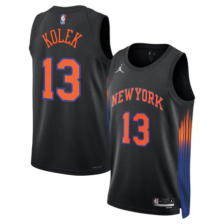 Youth New York Knicks #13 Tyler Kolek Jordan Brand Black Swingman Statement Edition Jersey