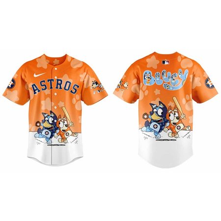 Men's Houston Astros Orange Bluey and Bingo Limited Baseball Jersey