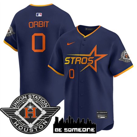 Men's Houston Astros #0 Orbit Navy 2025 City Connect Limited Stitched Baseball Jersey