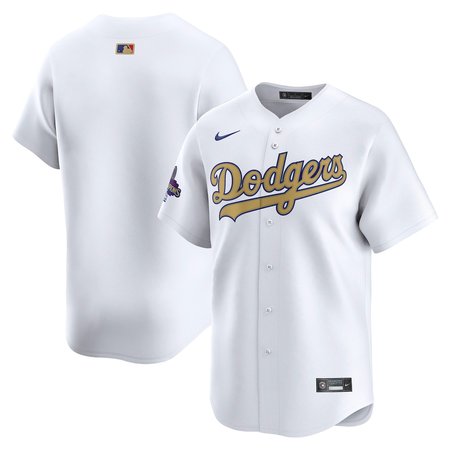 Youth Los Angeles Dodgers White 2025 Gold Collection Limited Jersey