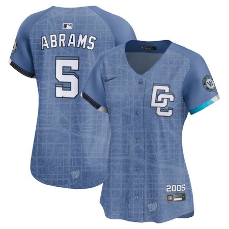 Women's Washington Nationals #5 CJ Abrams Nike Blue 2025 City Connect Limited Jersey