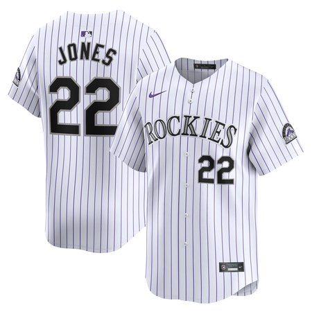 Men's Colorado Rockies #22 Nolan Jones Nike White Home Replica Jersey