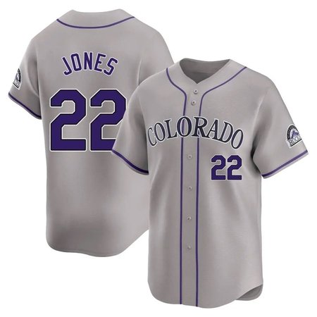 Men's Colorado Rockies #22 Nolan Jones Nike Gray Home Replica Jersey