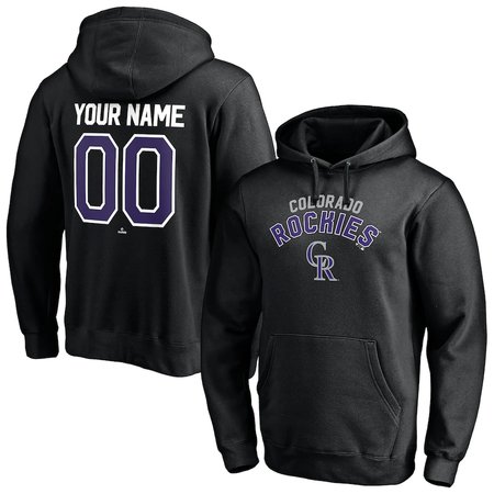 Men's Colorado Rockies Black Custom Winning Streak Name & Number Pullover Hoodie