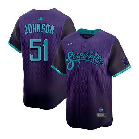 Men's Arizona Diamondbacks #51 Randy Johnson Nike Purple 2025 City Connect Limited Player Jersey