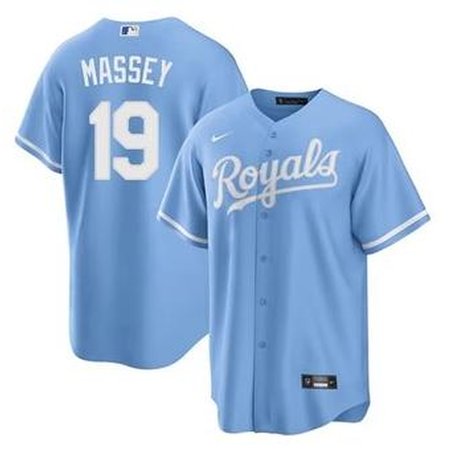 Men's Kansas City Royals #19 Michael Massey Nike Blue Home Replica Jersey
