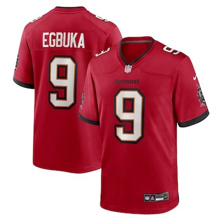Men's Tampa Bay Buccaneers #9 Emeka Egbuka Nike Red 2025 NFL Draft First Round Pick Game Jersey