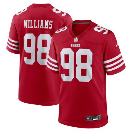Men's San Francisco 49ers #98 Mykel Williams Nike Scarlet 2025 NFL Draft First Round Pick No. 11 Game Jersey