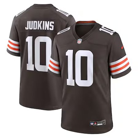 Men's Cleveland Browns #10 Quinshon Judkins Nike Brown 2025 NFL Draft Game Jersey