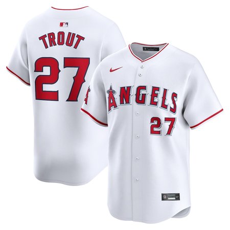 Men's Los Angeles Angels #27 Mike Trout Nike White Home Limited Player Jersey